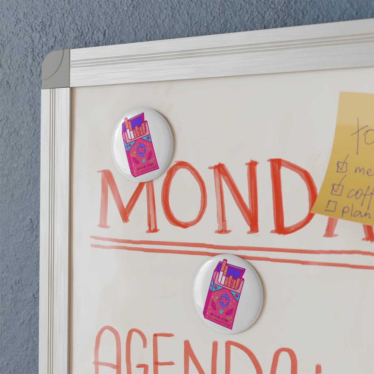 Drunk Cigs Magnet, Round