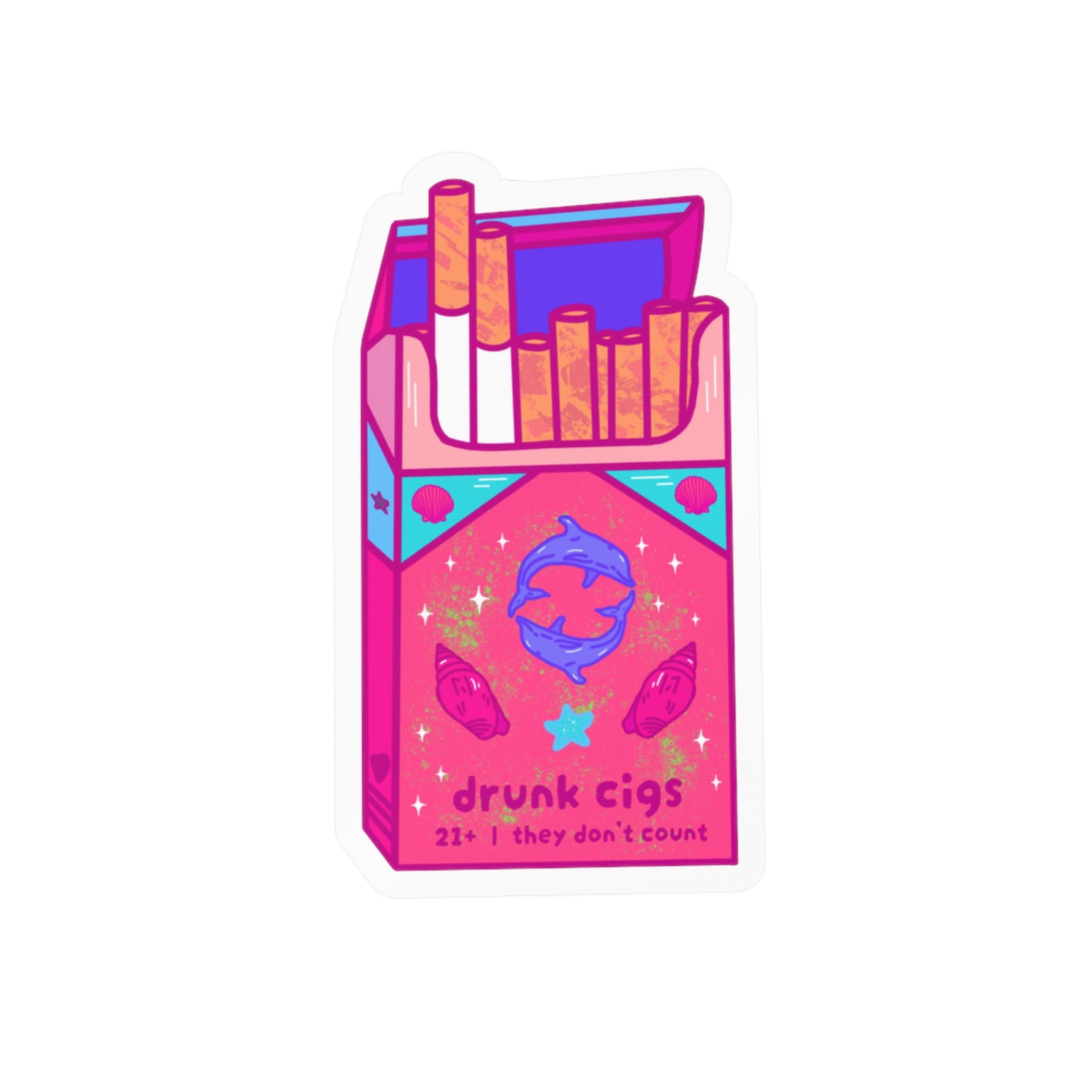 Drunk Cigs Vinyl Sticker
