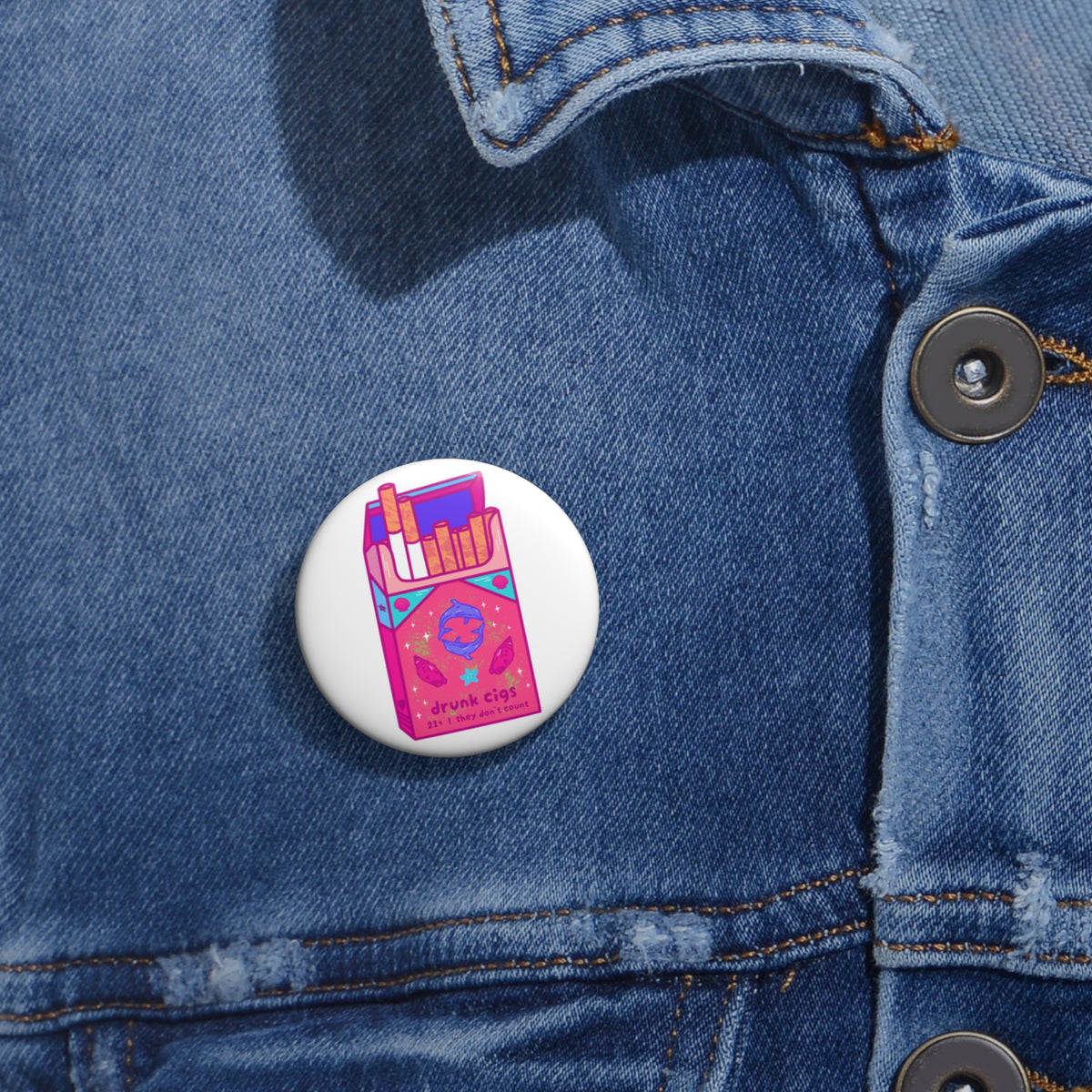 Drunk Cigs Pin Buttons