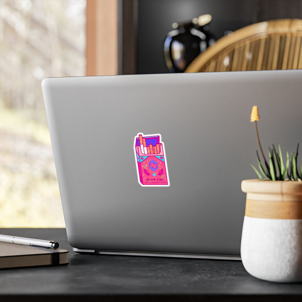 Drunk Cigs Vinyl Sticker