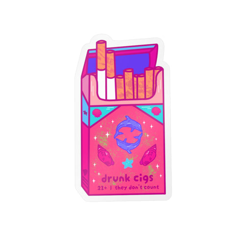 Drunk Cigs Vinyl Sticker